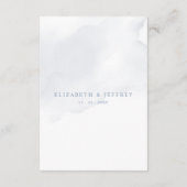 Elegante moderne botanische stoffige blauwe bloeme informatiekaartje (Achterkant)