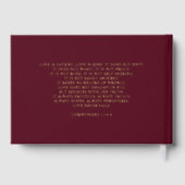 Elegante moderne Bourgogne en gouden bruiloft Gastenboek (Achterkant)