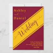 Elegante moderne Bourgogne en gouden luxe bruiloft Kaart (Voorkant)