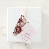 Elegante moderne Bourgondische bloesem Quinceañera Bedankjes Labels (In situ)