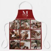 Elegante moderne Bourgondische familie fotocollage Schort (Voorkant)