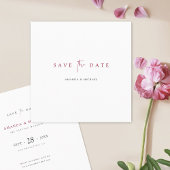 Elegante moderne Bourgondische script bruiloft Save The Date