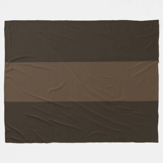 Elegante moderne brede chocolade bruine strepen fleece deken (Voorkant (Horizontaal))
