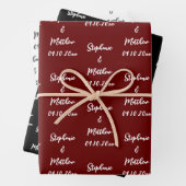 Elegante moderne bruid bruidegom namen bruiloften inpakpapier vel (In situ)