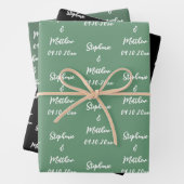 Elegante moderne bruid bruidegom namen bruiloften inpakpapier vel (In situ)