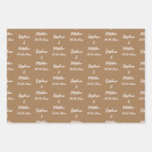 Elegante moderne bruid bruidegom namen bruiloften inpakpapier vel (Voorkant)