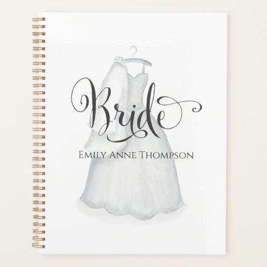 Elegante moderne bruids trouwjurk minimalistische  planner (Voorkant)