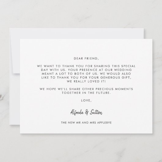 Elegante & moderne bruiloft aankondiging (Achterkant)