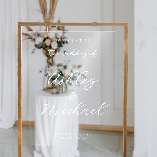 Elegante moderne bruiloft acryl welkomstbord acryl bord