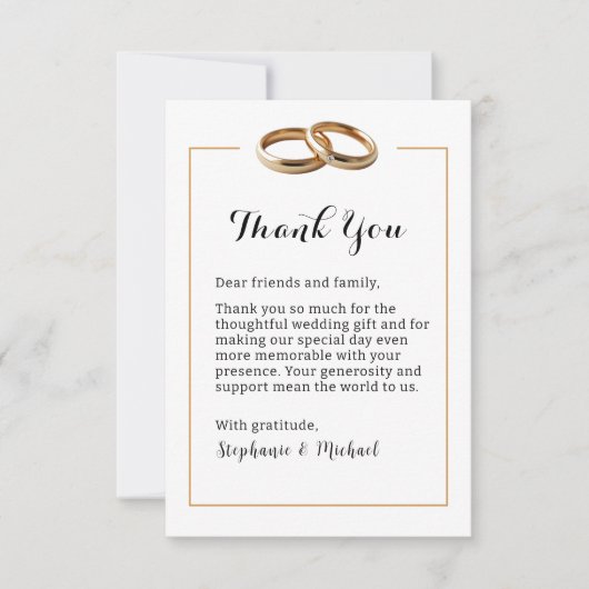 Elegante moderne bruiloft bands dank u kaart (Voorkant)