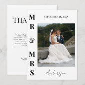 Elegante moderne bruiloft bedankt meneer en mevrou (Voorkant / Achterkant)