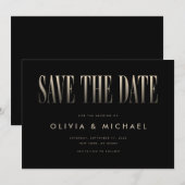 Elegante moderne bruiloft Bewaar de datum Save The Date (Voorkant / Achterkant)
