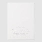 Elegante moderne bruiloft Bewaar de datum Vellum Uitnodigingen (Voorkant)