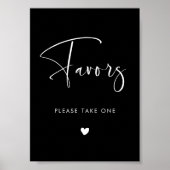 Elegante & Moderne bruiloft Black Favors teken Poster (Voorkant)