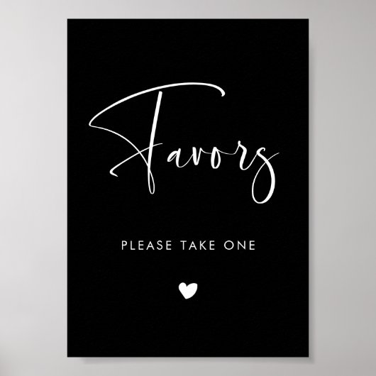 Elegante & Moderne bruiloft Black Favors teken Poster (Voorkant)