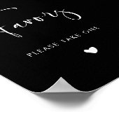 Elegante & Moderne bruiloft Black Favors teken Poster (Hoek)
