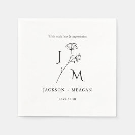 Elegante moderne bruiloft cocktail papier servet