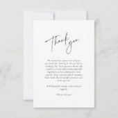 Elegante moderne bruiloft dank u kaart (Achterkant)