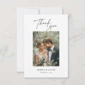 Elegante moderne bruiloft dank u kaart (Voorkant)