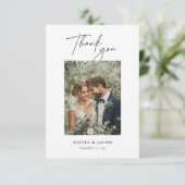 Elegante moderne bruiloft dank u kaart (Staand voorkant)