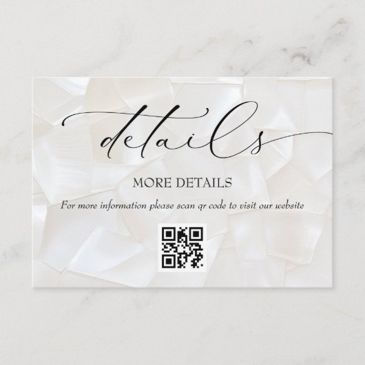Elegante moderne bruiloft details informatiekaartje (Voorkant)