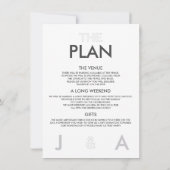 Elegante moderne bruiloft details uitnodiging (Achterkant)
