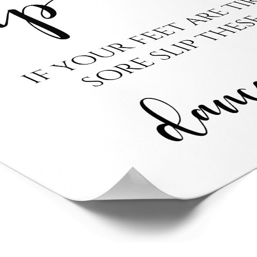 Elegante moderne bruiloft flip flop dansende voete poster (Hoek)