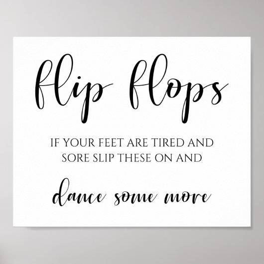 Elegante moderne bruiloft flip flop dansende voete poster