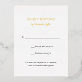 Elegante moderne bruiloft Folie RSVP-kaart Folie Uitnodiging Briefkaart (Voorkant)