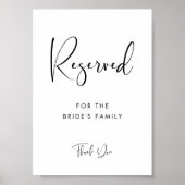 Elegante & Moderne bruiloft Gereserveerd teken Poster (Voorkant)