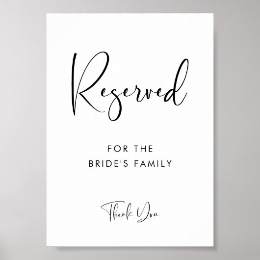 Elegante & Moderne bruiloft Gereserveerd teken Poster (Voorkant)