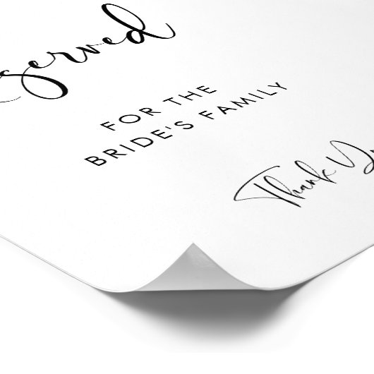 Elegante & Moderne bruiloft Gereserveerd teken Poster (Hoek)