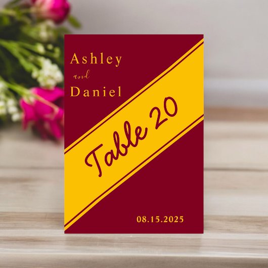 Elegante moderne bruiloft in burgundy en goud kaart