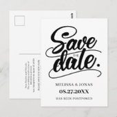 Elegante moderne bruiloft kalligrafie briefkaart (Voorkant / Achterkant)