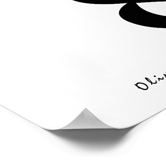 Elegante moderne bruiloft kalligrafie tafel nummer poster (Hoek)