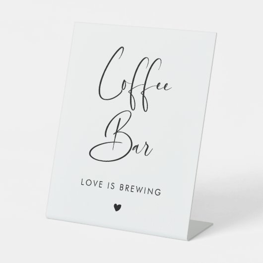 Elegante & Moderne bruiloft Koffiebar Reclamebord Met Voetstuk (Voorkant)