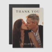 Elegante moderne bruiloft magneet dank je kaart (Voorkant / Achterkant)