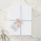 Elegante, moderne bruiloft Pinke Strik. Cadeaulabel (Met Touw)