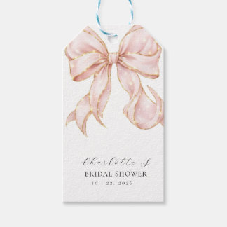 Elegante, moderne bruiloft Pinke Strik. Cadeaulabel