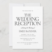 Elegante moderne bruiloft receptie partij kaart (Voorkant)