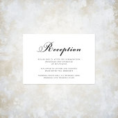 Elegante moderne bruiloft receptie zwart-wit informatiekaartje