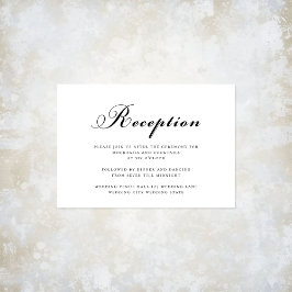 Elegante moderne bruiloft receptie zwart-wit informatiekaartje