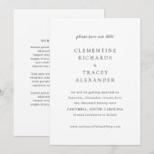 Elegante Moderne Bruiloft Save The Date (Voorkant / Achterkant)