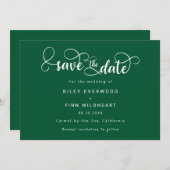 Elegante moderne bruiloft save the date uitnodigin (Voorkant / Achterkant)
