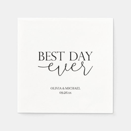 Elegante moderne bruiloft servetten met gepersonal (Voorkant)