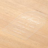 Elegante moderne bruiloft transparant script ontwe acryl uitnodigingen (Laagn)