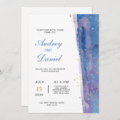 Elegante moderne bruiloft uitnodiging, minimalisti kaart (Voorkant / Achterkant)