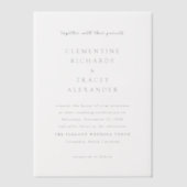 Elegante Moderne Bruiloft Vellum Uitnodigingen (Voorkant)