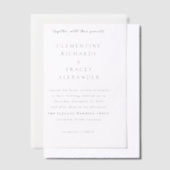 Elegante Moderne Bruiloft Vellum Uitnodigingen (Offset)