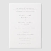 Elegante Moderne Bruiloft Vellum Uitnodigingen (Voorkant)